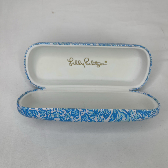 Lilly Pulitzer hard case sunglasses, blue and white, sea life print. - Picture 5 of 6